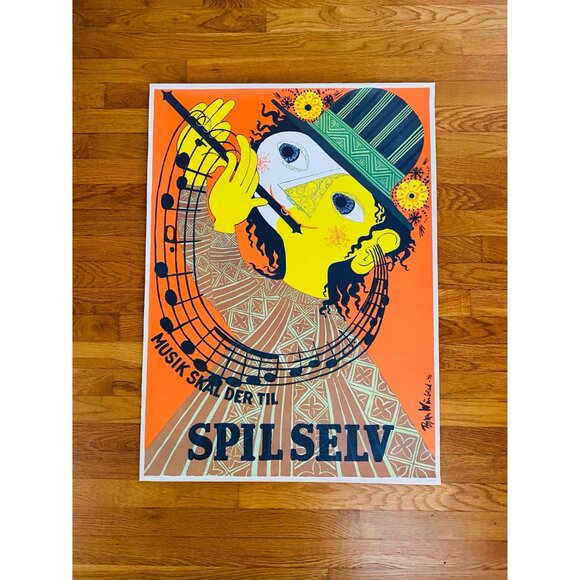 Bjørn Wiinblad Spil Selv, Musik Skal Der Til, 1946 Vintage Poster (Reproduction) - Picture 2 of 9